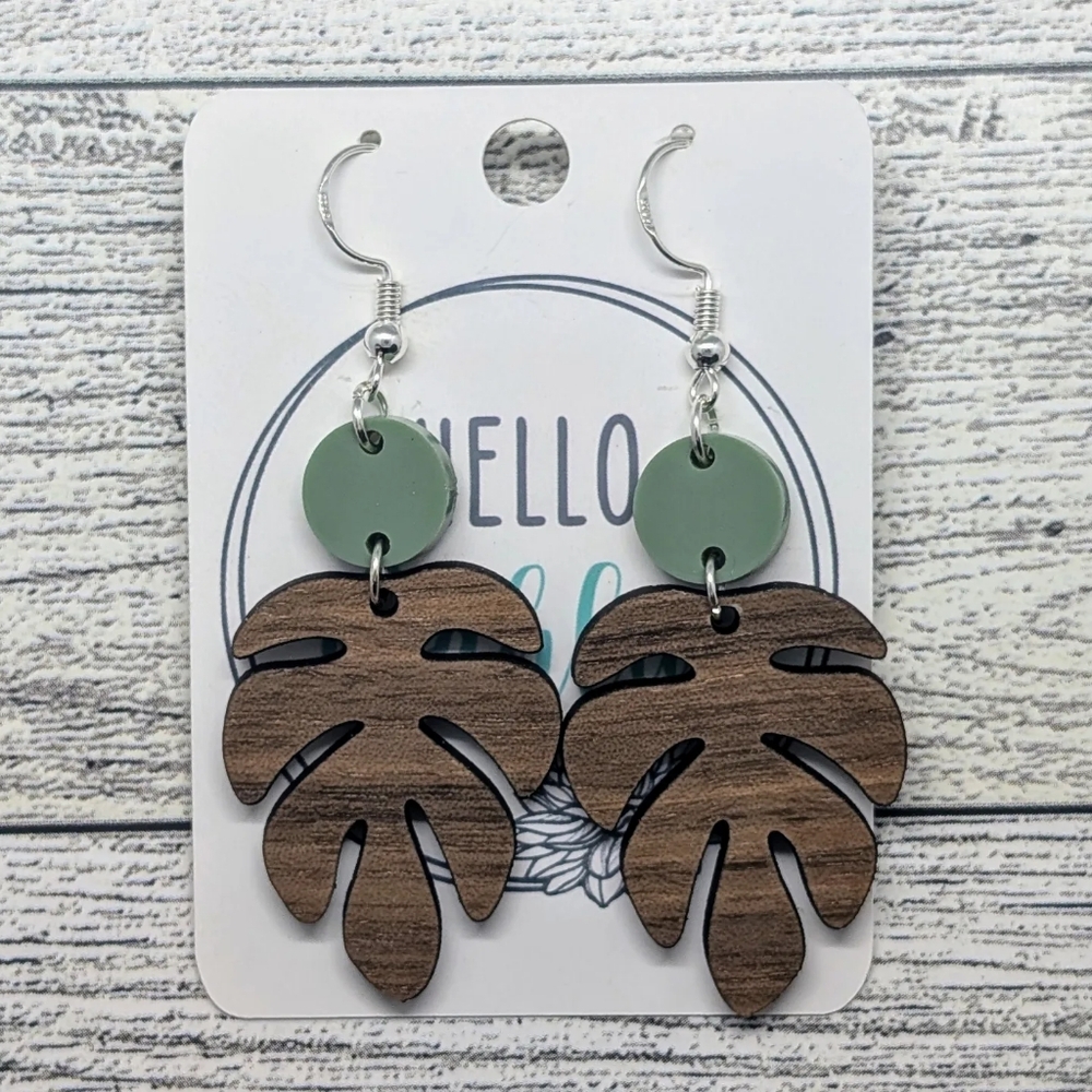 Monstera Leaf Earrings